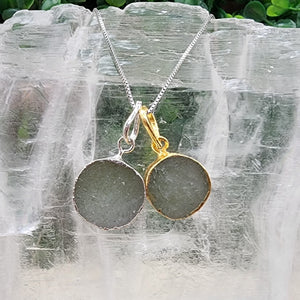 Full Moon In Aventurine Pendant (Silver or Gold Electroplating)