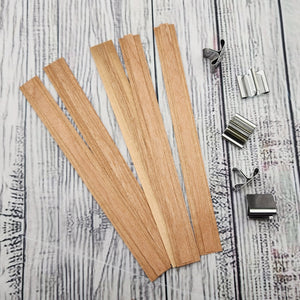 FVIEXE 200PCS Wood Candle Wicks, 5.1 X 0.5 Inch Wooden Wicks for Candle  Making with Iron