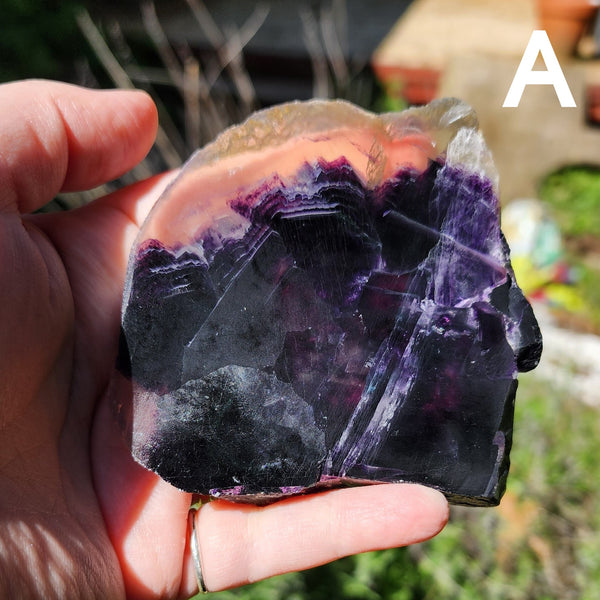 Dark Purple Fluorite 1/2 Inch Thick Slab - You Pick