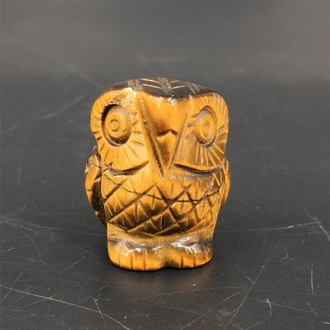 Handcarved Tiger's Eye Owl (1 inch tall)