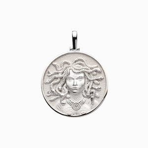 Handmade Medusa Coin Pendant - Sterling Silver