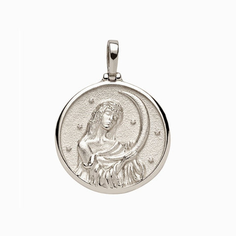 Handmade Selene Coin Pendant - Sterling Silver