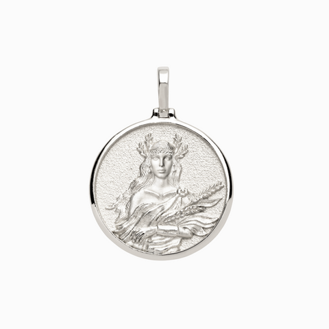 Handmade Demeter Coin Pendant - Sterling Silver
