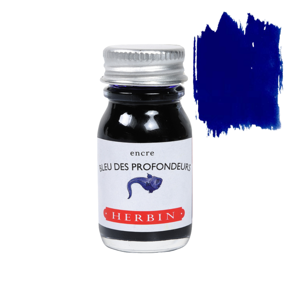 Bleu des Profondeurs (Deep Sea Blue) Herbin Fountain Pen Ink 10ml