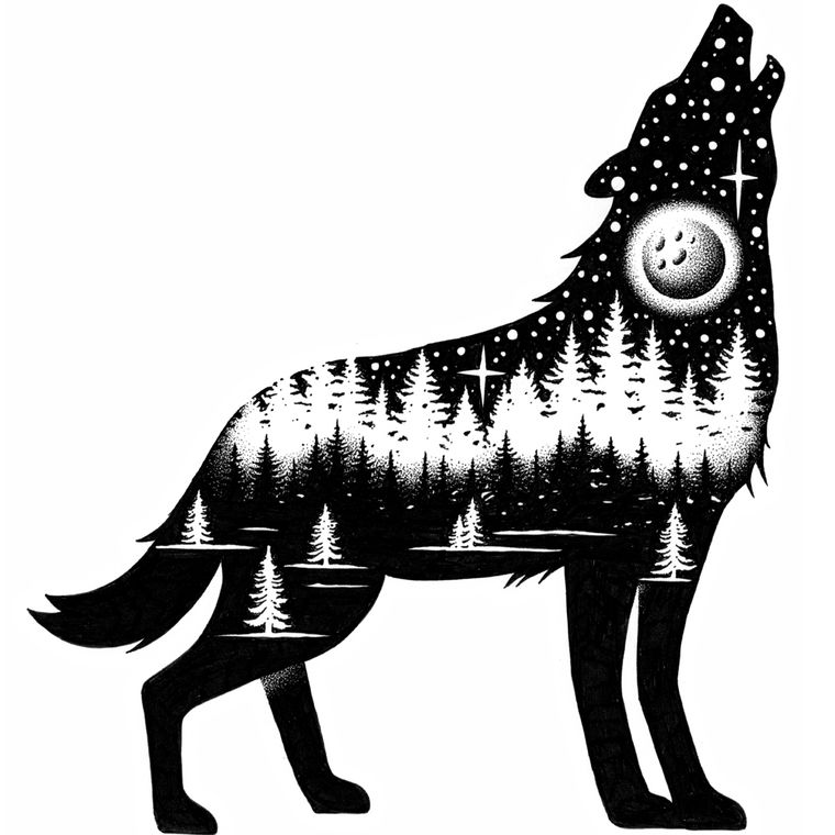 Adventure Wolf Vinyl Sticker