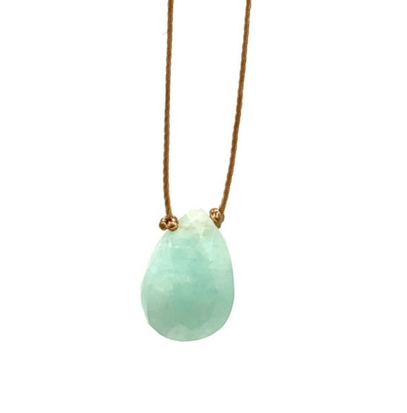 Amazonite Faceted Teardrop Necklace