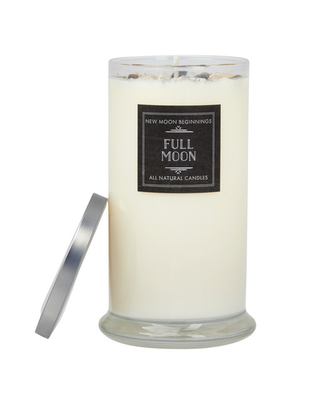 Full Moon 21oz  Candle - Soy Candles - Herb, Flower, & Crystal Candles - Purification & Cleansing Candle