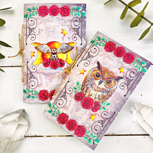 Handmade Owl Familiar Pocket Journal 2-Pack (Nomad Moon Magic)