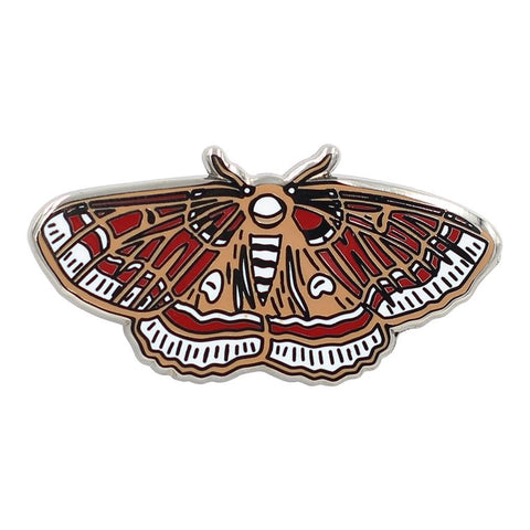Cinnabar Moth Enamel Pin