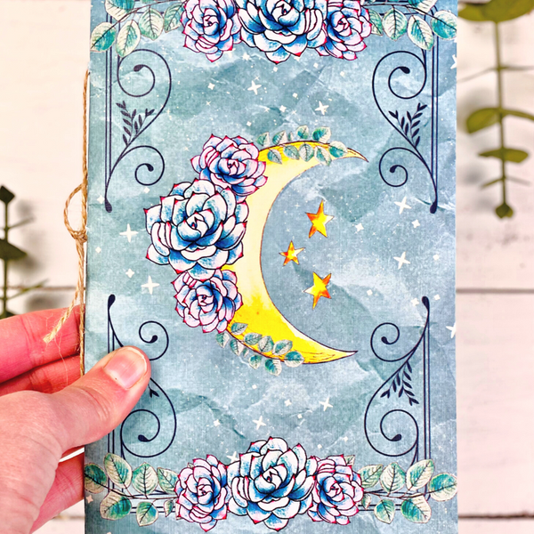 Handmade Teal Blue Moon Witchy Journal (Nomad Moon Magic)