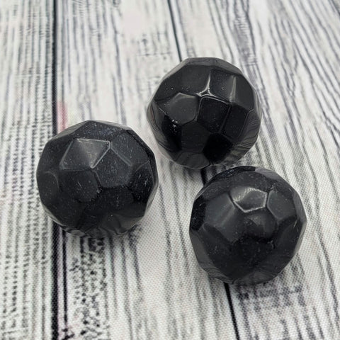 Black Obsidian Faceted Mini-Sphere