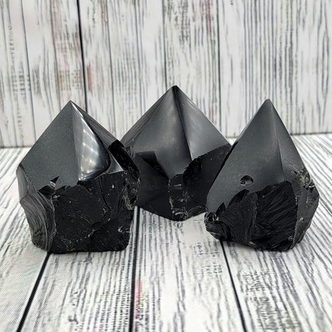 Black Obsidian Semi-Polished Point (100-200g)