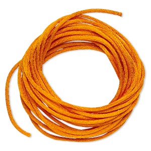 Orange Satin Cording - 1.5mm Width - 1 yard