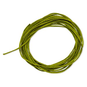 Green Satin Cording - 1mm Width - 1 yard
