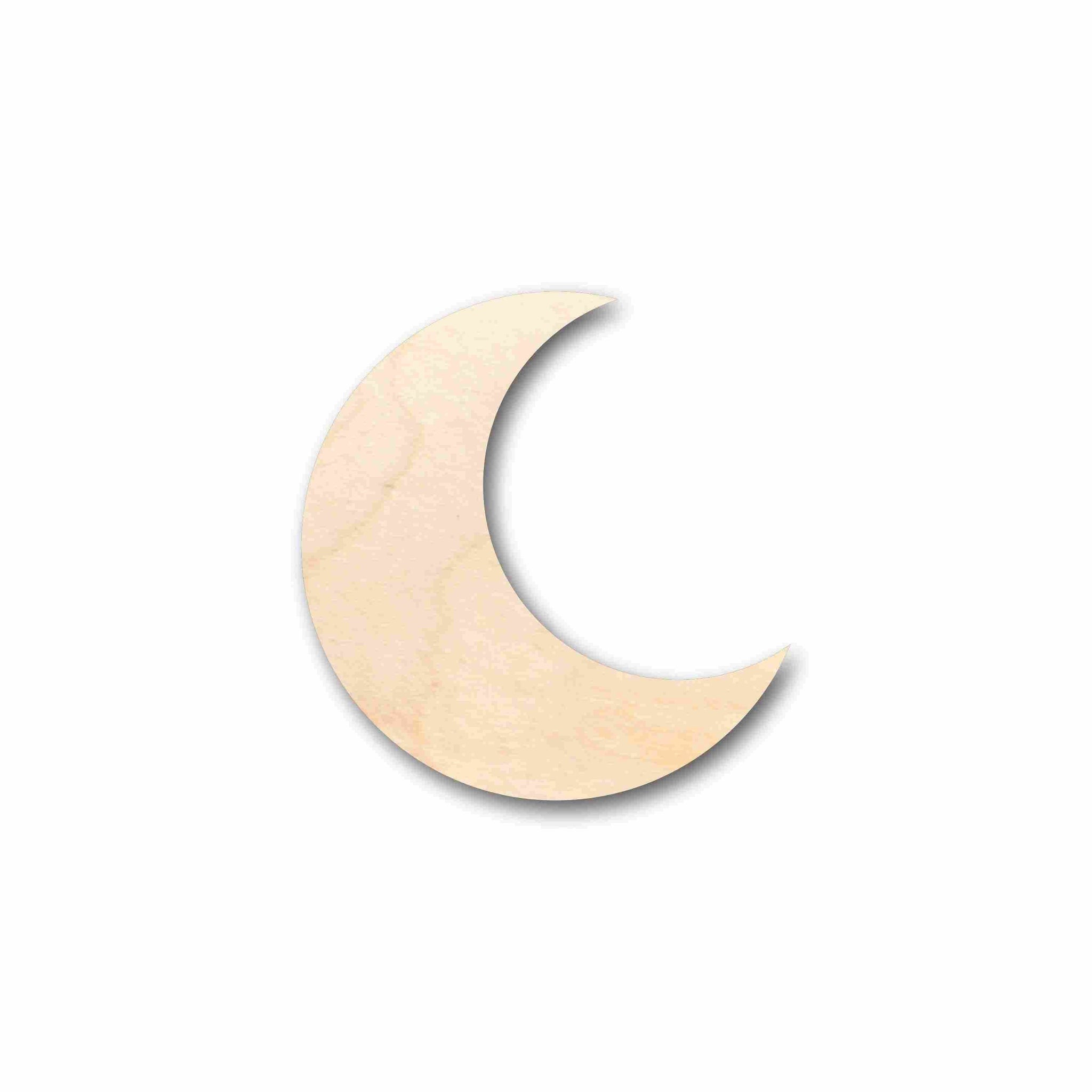 Laser-Cut Wood Crescent Moon